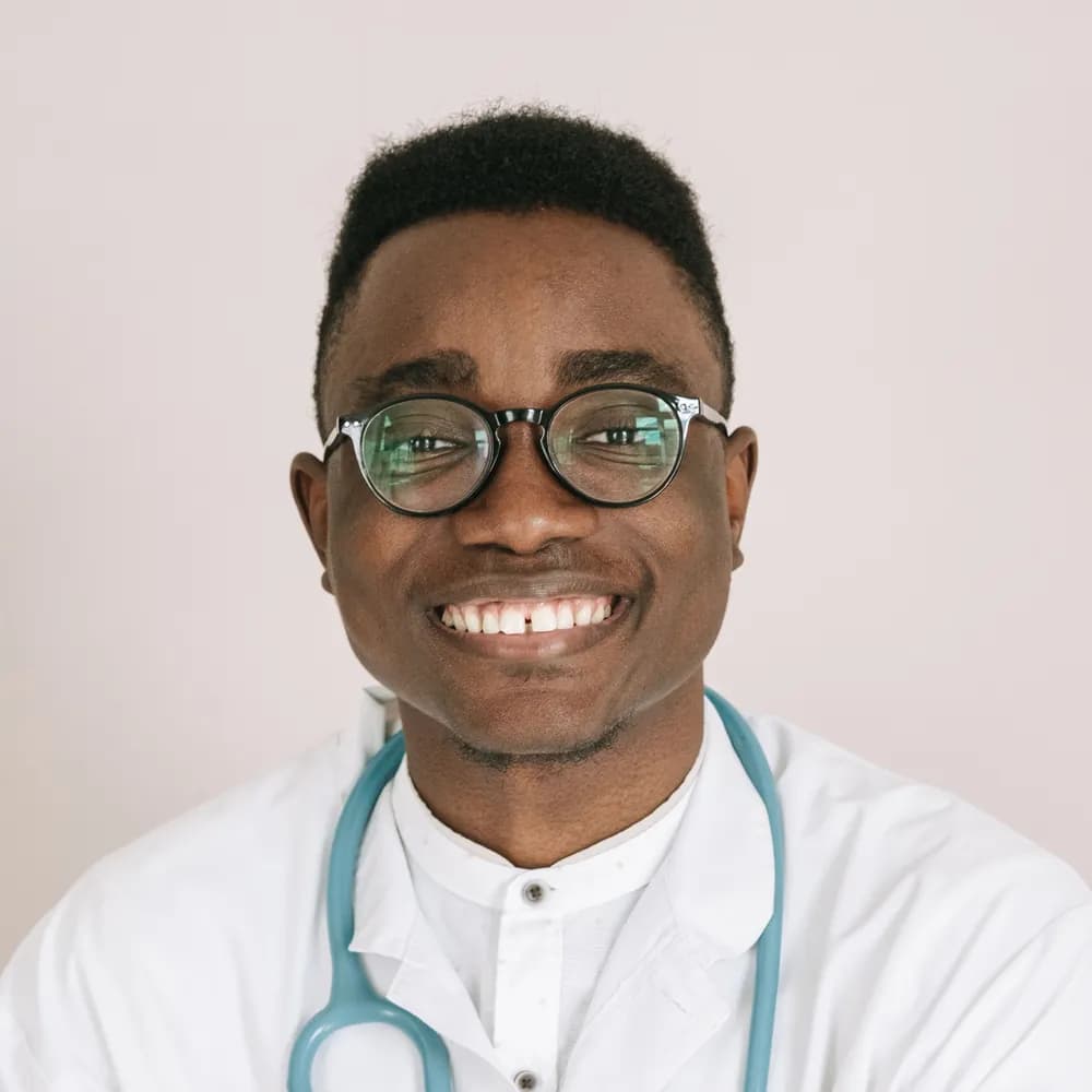 A GP in a white coat